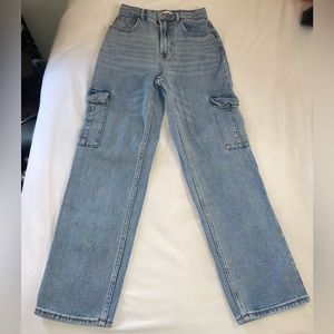 PacSun High Rise Cargo Straight Jeans